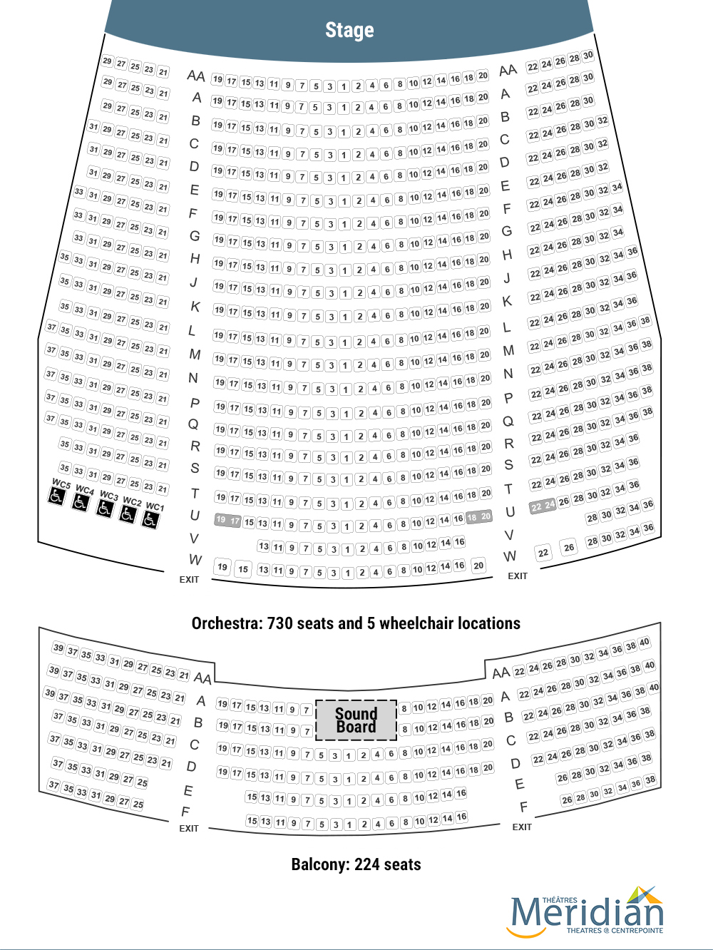 Mainstage Seating Plan Meridian Theatres Centrepointe
